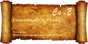 Cseresnyés Ernő névjegykártya