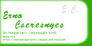 erno cseresnyes business card